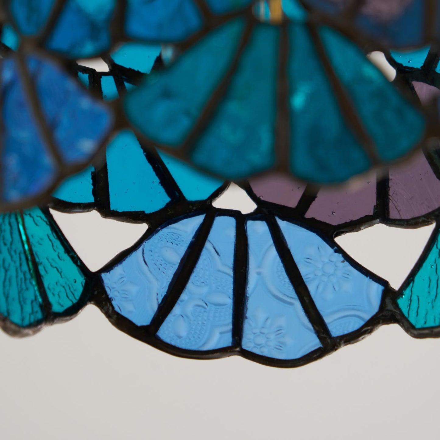Vezari Tiffany plafondlamp glas mozaïek messing E14 blauw roze badkamer gang plafondverlichting vintage plafondlamp Tiffany stijl