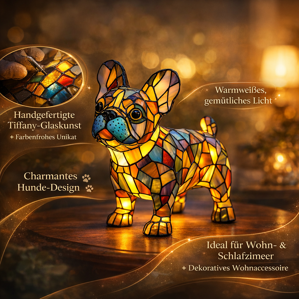 Hondenlamp Glas-in-Lood Sfeerverlichting Meerkleurig Mozaïek Dierenthema