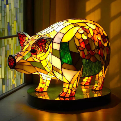 Tafellampen Gekleurd Glas met Dierenmotieven Warm Sfeerlicht voor Woonkamer Slaapkamer Nachtkastje Decoratieve Verlichting