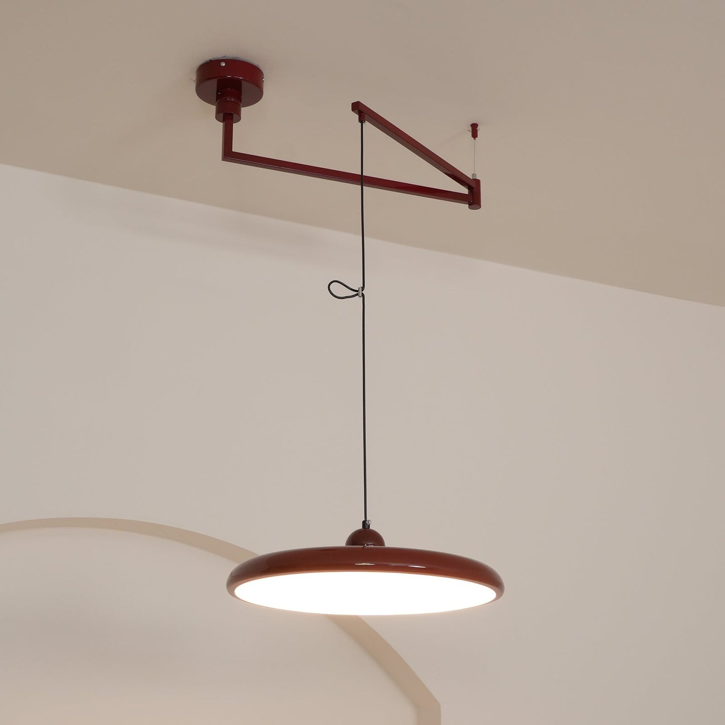 Hanglamp Verstelbaar Metaal Acryl Rood Groen Beige Rond Industrieel Woonkamer Eetkamer