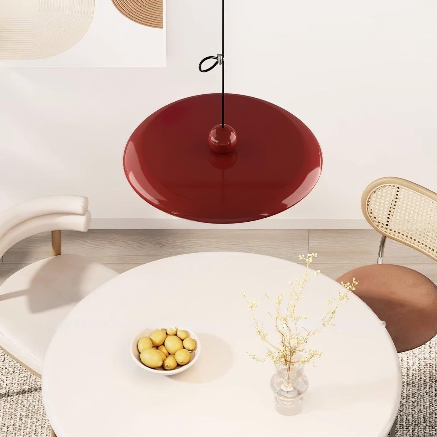 Hanglamp Verstelbaar Metaal Acryl Rood Groen Beige Rond Industrieel Woonkamer Eetkamer