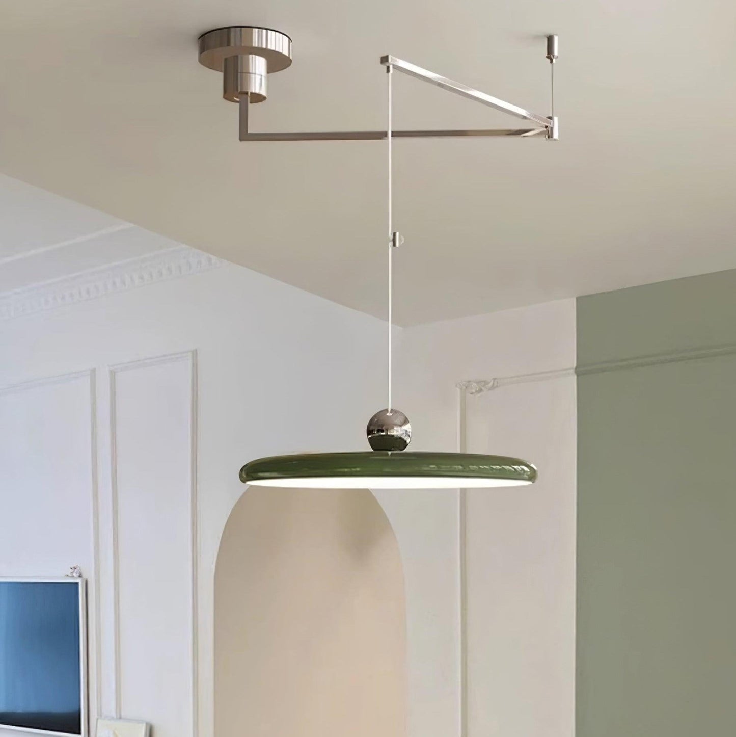 Hanglamp Verstelbaar Metaal Acryl Rood Groen Beige Rond Industrieel Woonkamer Eetkamer