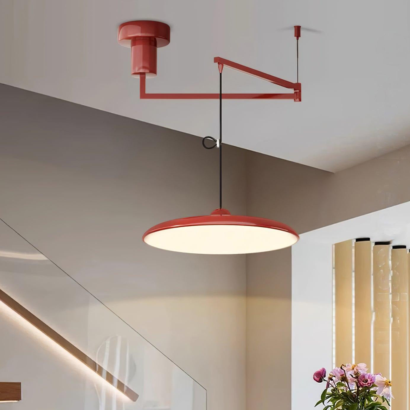 Hanglamp Verstelbaar Metaal Acryl Rood Groen Beige Rond Industrieel Woonkamer Eetkamer