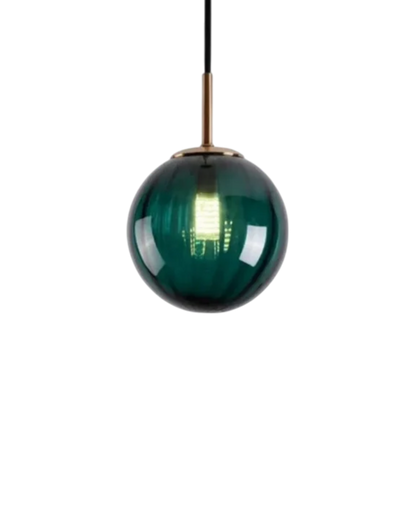 Glazen Hanglamp Bol met Structuur Grijs Bruin Rood Groen Amber Eetkamer Woonkamer