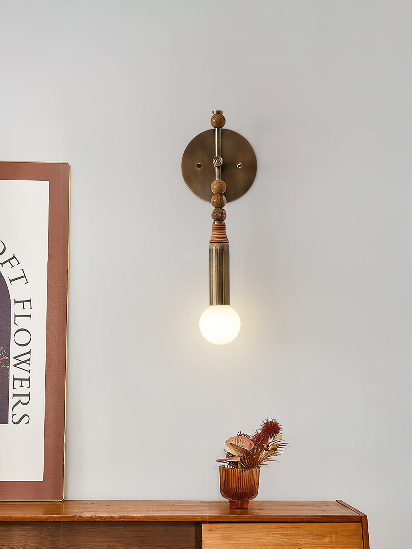 Toam Wandlamp Marmer Messing – Persepolis Geïnspireerd Design met Antique Brass Afwerking 18.9 en 27.6 inch