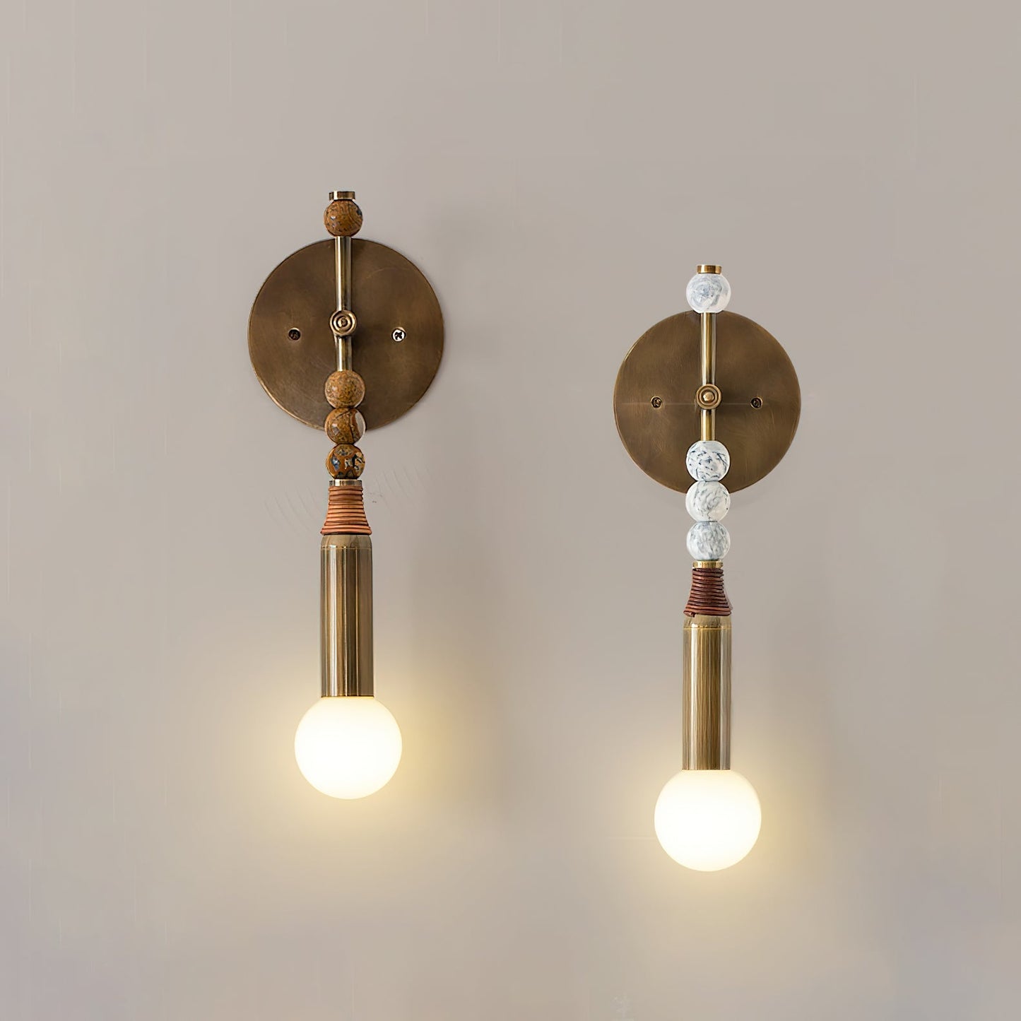 Toam Wandlamp Marmer Messing – Persepolis Geïnspireerd Design met Antique Brass Afwerking 18.9 en 27.6 inch