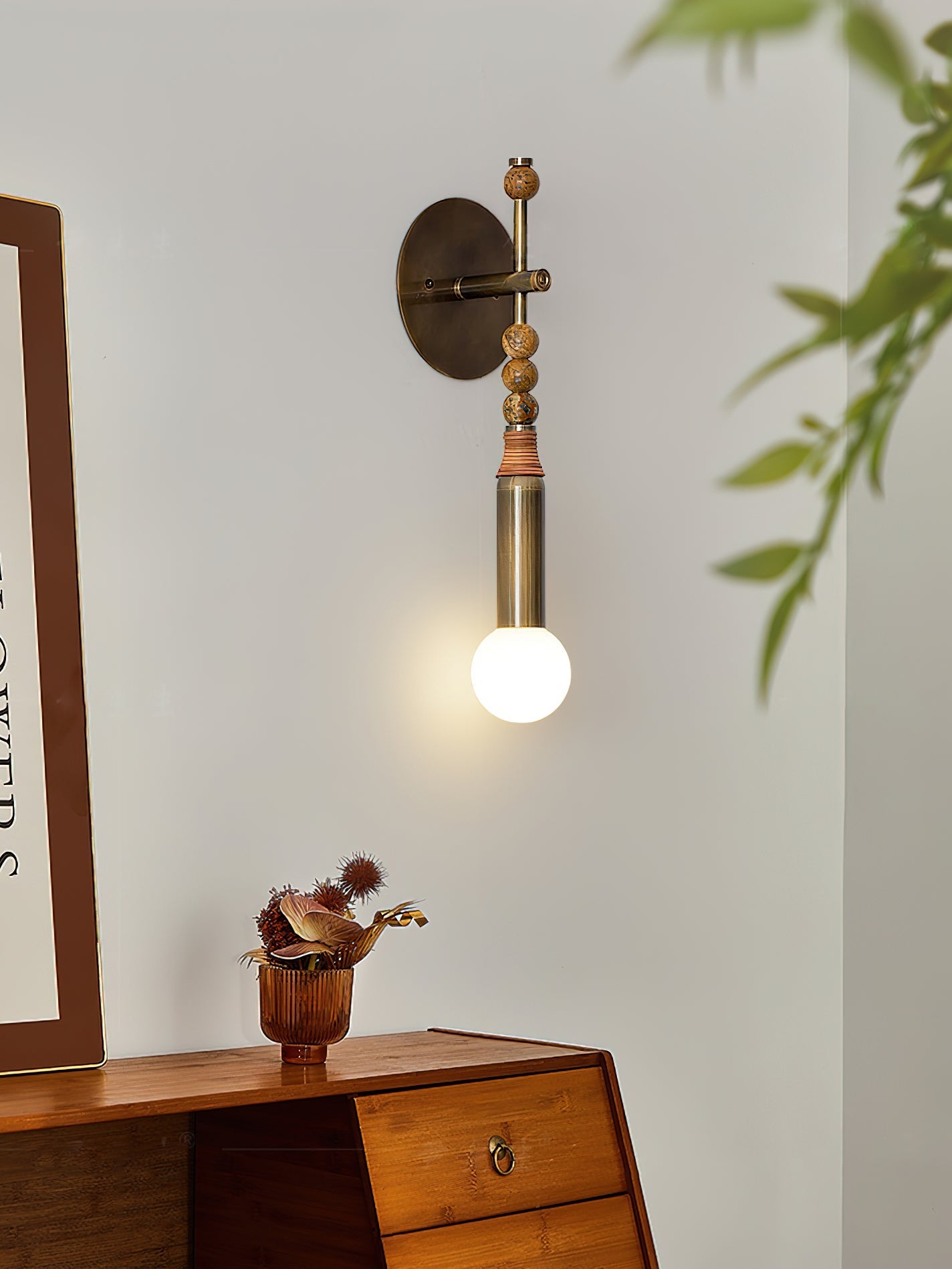 Toam Wandlamp Marmer Messing – Persepolis Geïnspireerd Design met Antique Brass Afwerking 18.9 en 27.6 inch