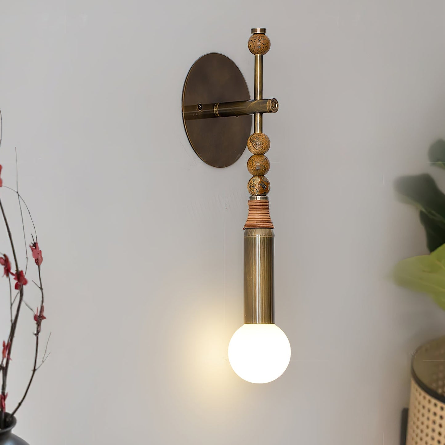 Toam Wandlamp Marmer Messing – Persepolis Geïnspireerd Design met Antique Brass Afwerking 18.9 en 27.6 inch