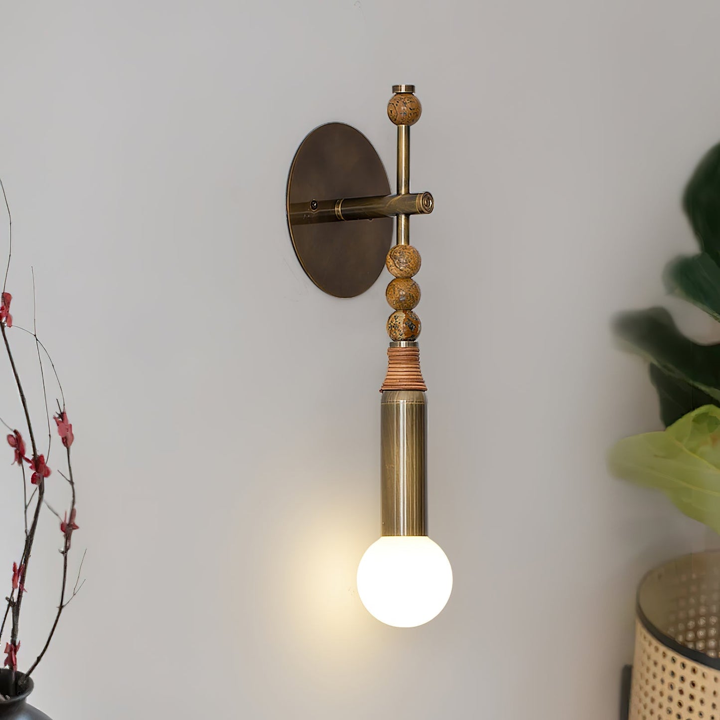 Toam Wandlamp Marmer Messing – Persepolis Geïnspireerd Design met Antique Brass Afwerking 18.9 en 27.6 inch