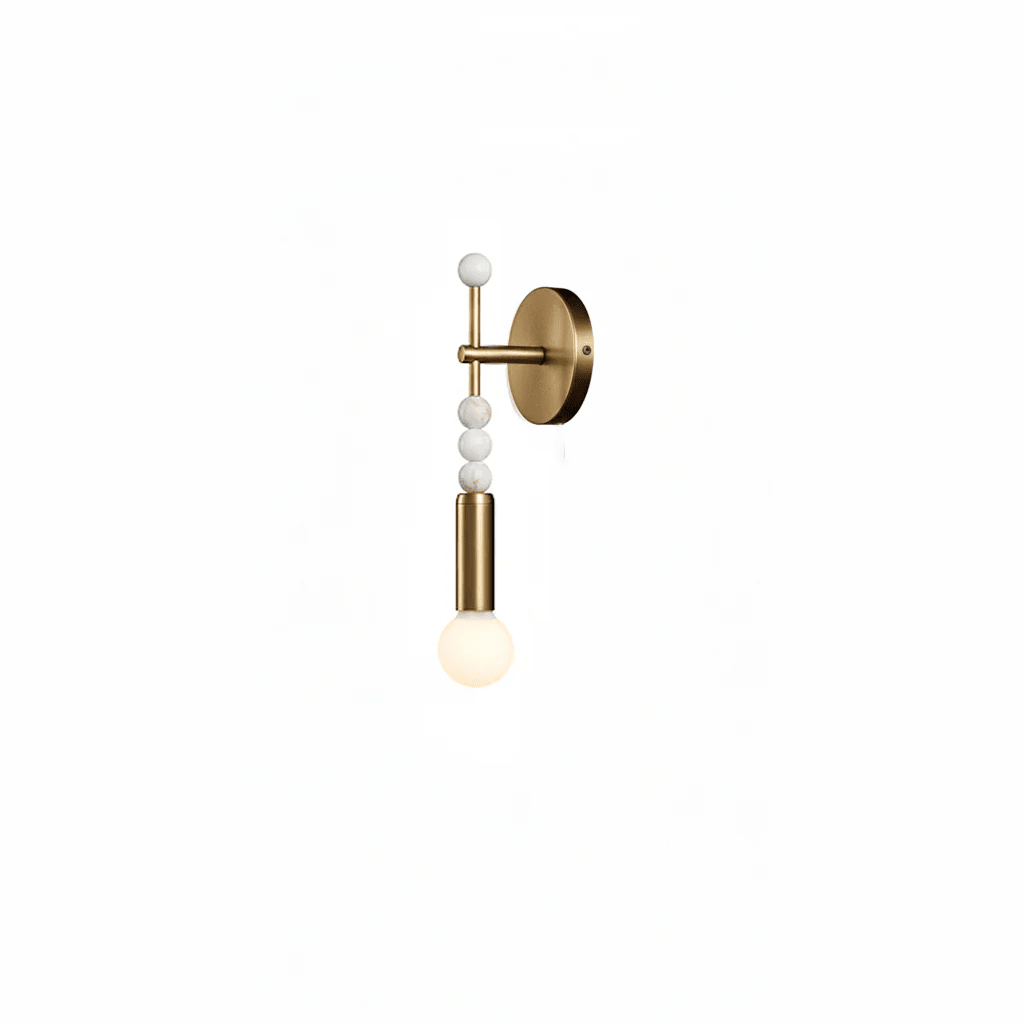 Toam Wandlamp Marmer Messing – Persepolis Geïnspireerd Design met Antique Brass Afwerking 18.9 en 27.6 inch