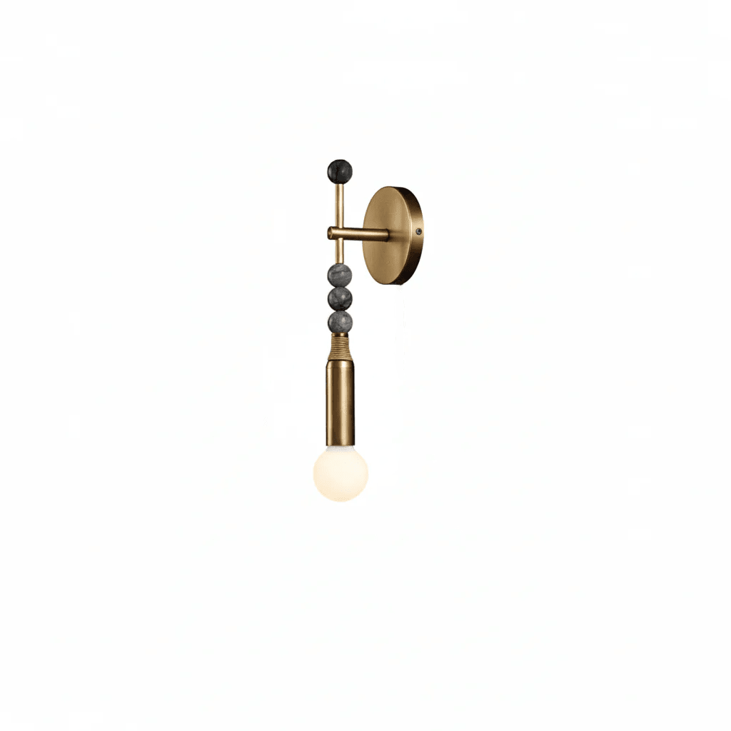 Toam Wandlamp Marmer Messing – Persepolis Geïnspireerd Design met Antique Brass Afwerking 18.9 en 27.6 inch