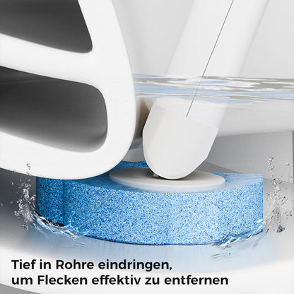 Toiletborstel met wegwerp schoonmaakkoppen en houder voor hygiënische toiletreiniging