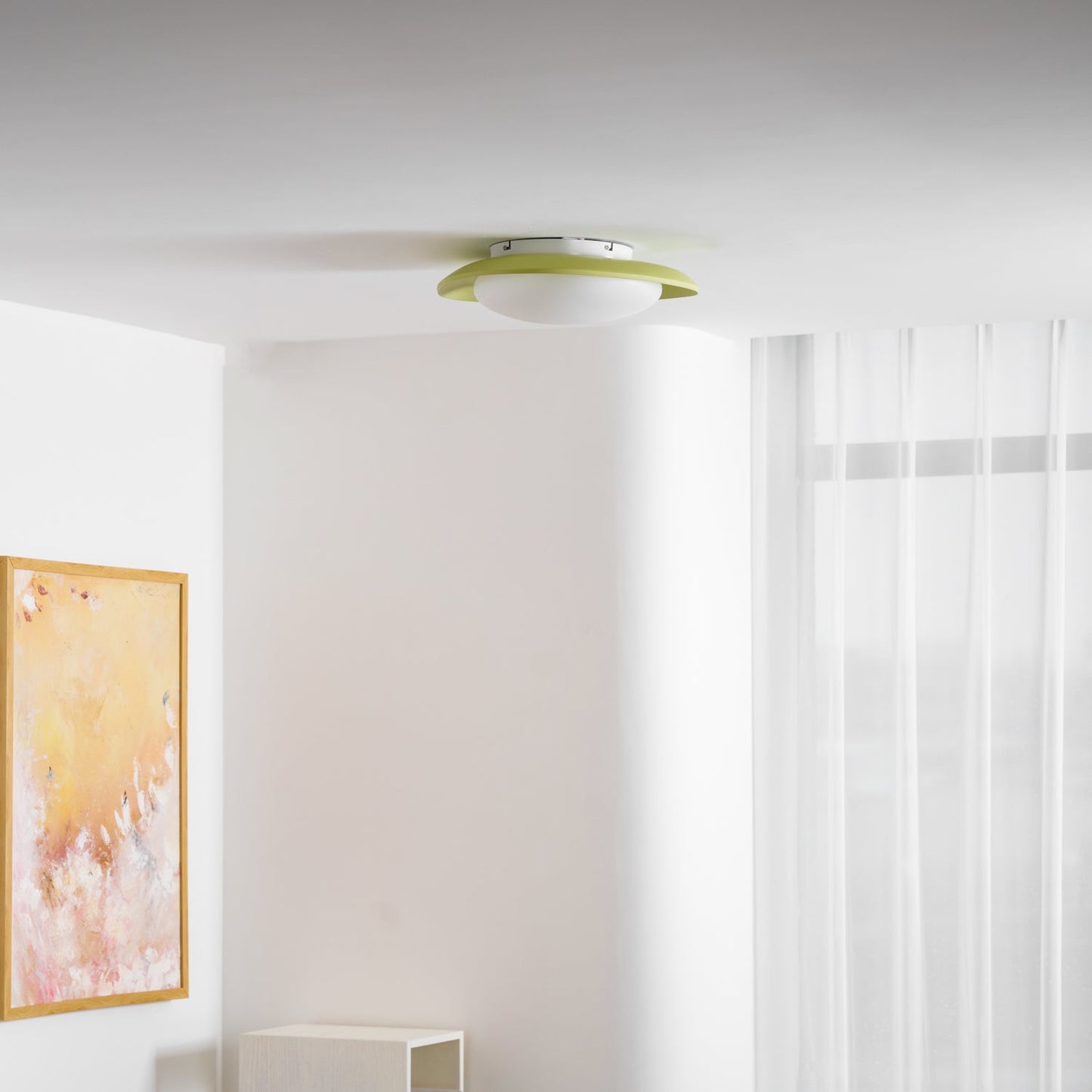 Plafondlamp Resin Ovaal Groen Beige Woonkamer Slaapkamer LED 3000K 4000K 6000K Ø36 Ø46cm Organisch Plafonnière Dimbaar