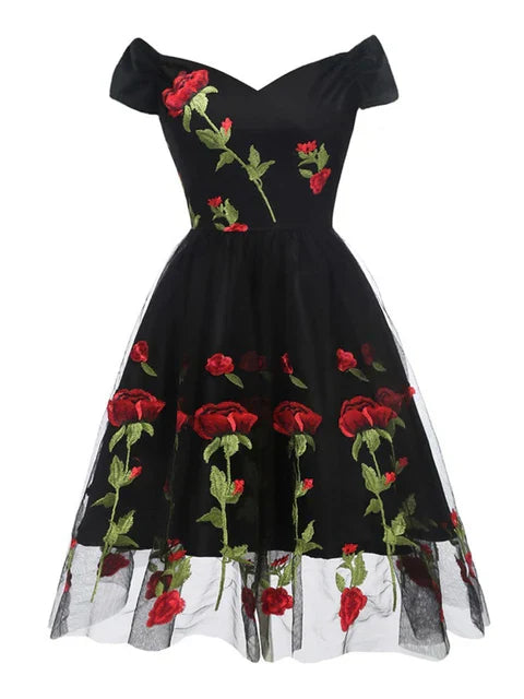 Vintage Zomerjurk met Bloemen Vrouwelijke Stijl - StudioMarella