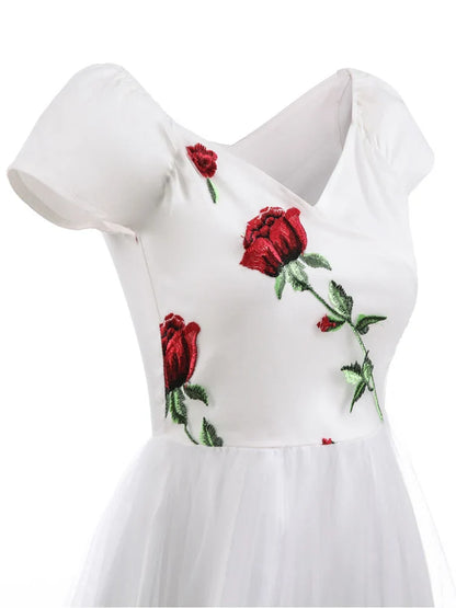 Vintage Zomerjurk met Bloemen Vrouwelijke Stijl