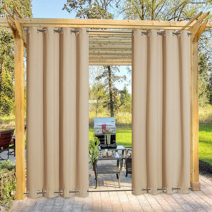 Windbestendige Buitengordijnen met Ringenbevestiging 1 Paneel voor Patio Terras Veranda