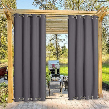 Windbestendige Buitengordijnen met Ringenbevestiging 1 Paneel voor Patio Terras Veranda