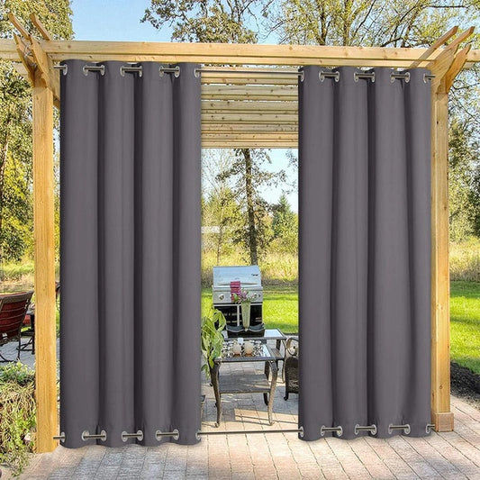 Windbestendige Buitengordijnen met Ringenbevestiging 1 Paneel voor Patio Terras Veranda