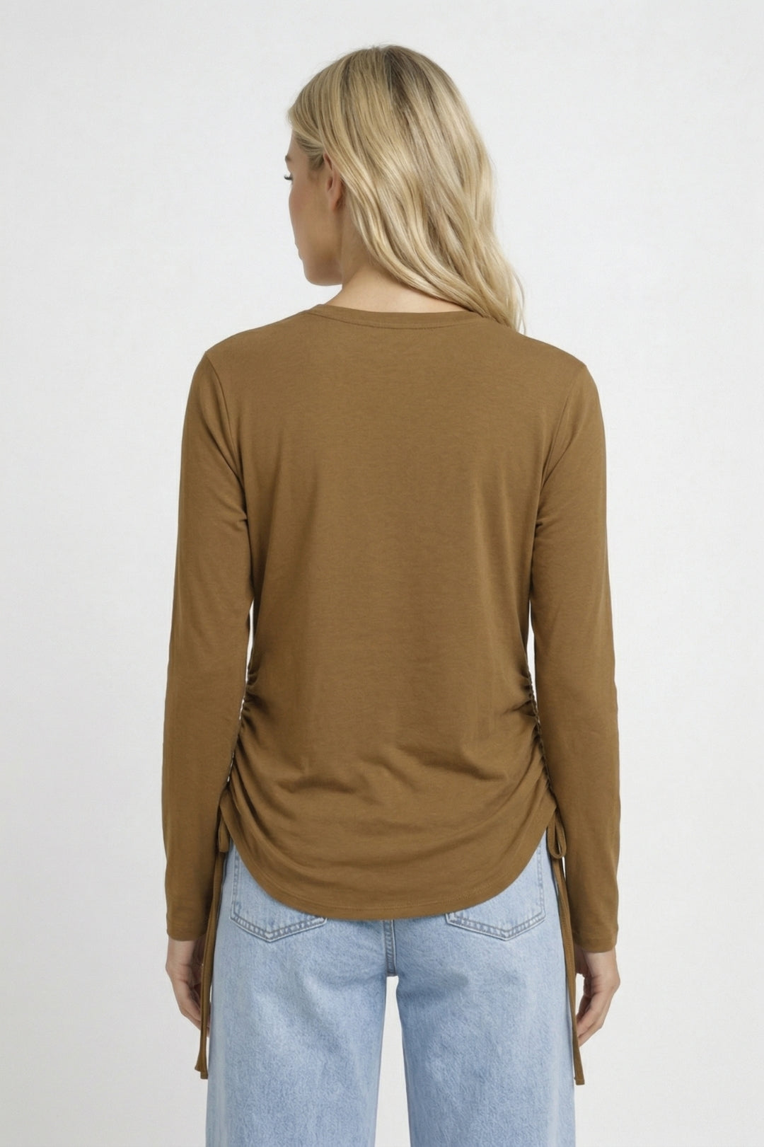Dames Longsleeve met Verstelbare Zijkoord Casual Kleding