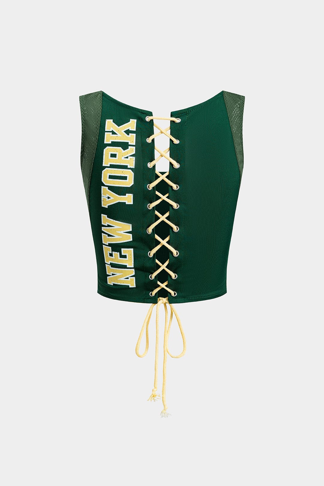 Sportieve Retro Crop Top met Vetersluiting Achter