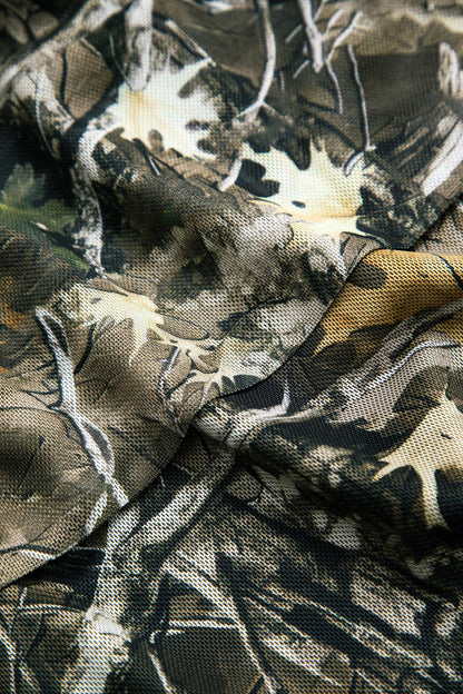 Vrouwelijke Top Off-Shoulder Camouflage-Print Wijd Mouwen