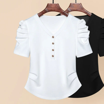 Zwarte Zomer T-Shirts voor Dames Korte Mouw