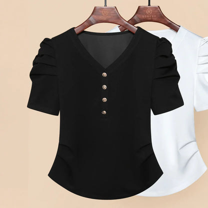 Zwarte Zomer T-Shirts voor Dames Korte Mouw
