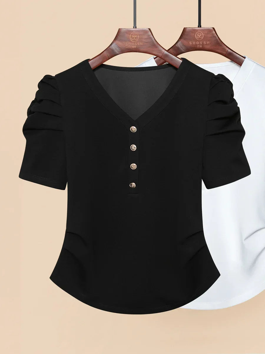 Zwarte Zomer T-Shirts voor Dames Korte Mouw