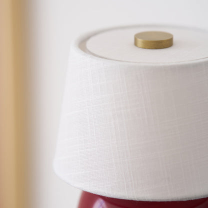 Draagbare Tafellamp met Geïntegreerde Batterij 240 lm Warm Wit 3000K Keramiek Linnen Kap Touch-Bediening