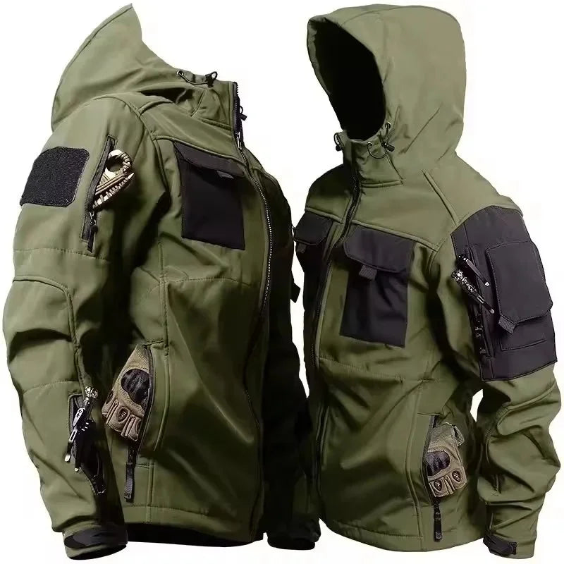 Softshell Jas met Kap en Waterafstotend Materiaal