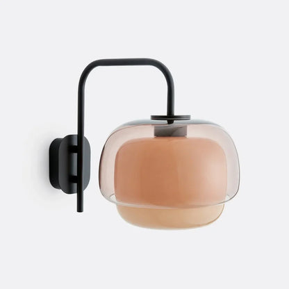Gekleurde Glazen Wandlamp met Ronde Kap – Groen, Roze, Oranje – Moderne LED Verlichting