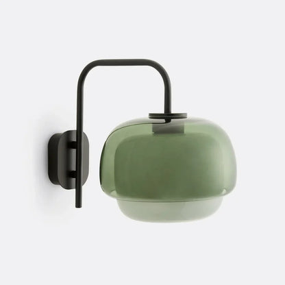 Gekleurde Glazen Wandlamp met Ronde Kap – Groen, Roze, Oranje – Moderne LED Verlichting