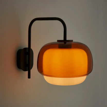 Gekleurde Glazen Wandlamp met Ronde Kap – Groen, Roze, Oranje – Moderne LED Verlichting