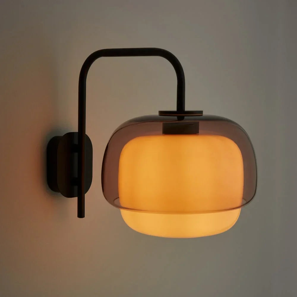 Gekleurde Glazen Wandlamp met Ronde Kap – Groen, Roze, Oranje – Moderne LED Verlichting