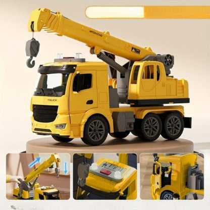 Speelgoed Kraanwagen Licht Geluid Beweegbare Arm Geel Blauw Peuter 3 Jaar Bouwvoertuig Constructiespeelgoed Cadeau