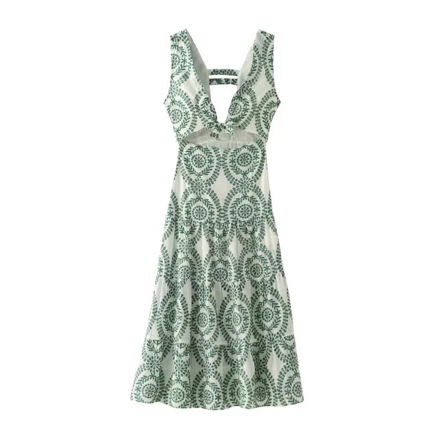 Mooie Midi Jurk Geborduurd Zomerjurk voor Vrouw - StudioMarella