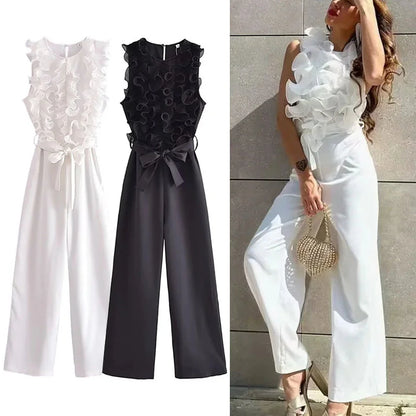 Dames Jumpsuit Zomer Ruche Elegant Jurk