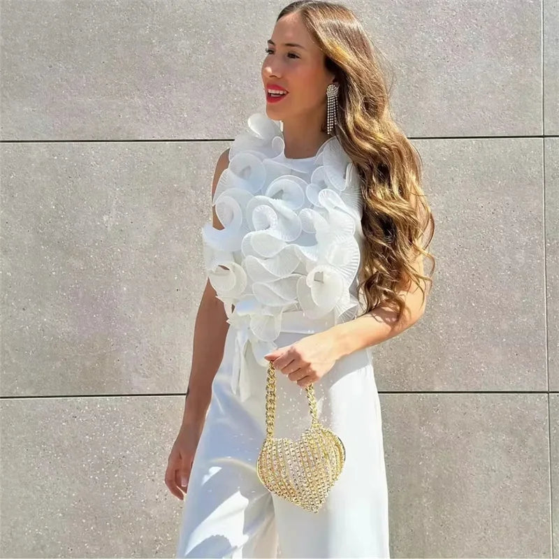 Dames Jumpsuit Zomer Ruche Elegant Jurk
