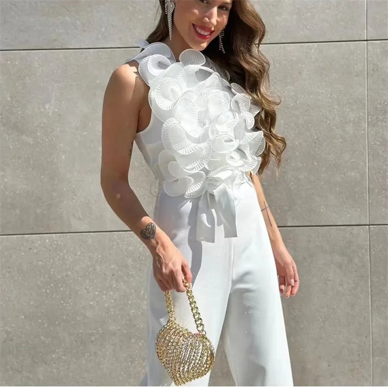 Dames Jumpsuit Zomer Ruche Elegant Jurk