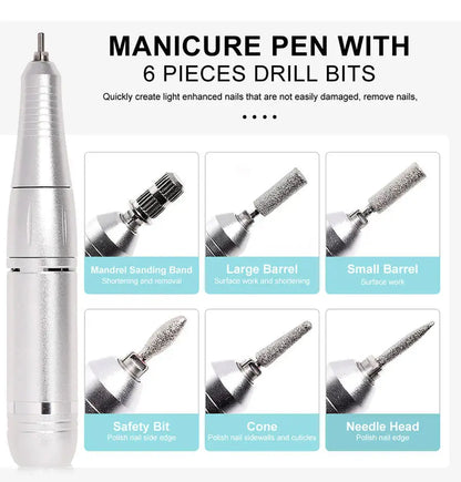 Professionele Nagelfrees 45.000 TPM Oplaadbaar – USB-C Elektrisch Nagelverzorging Systeem voor Acryl, Gellak en Natuurlijke Nagels