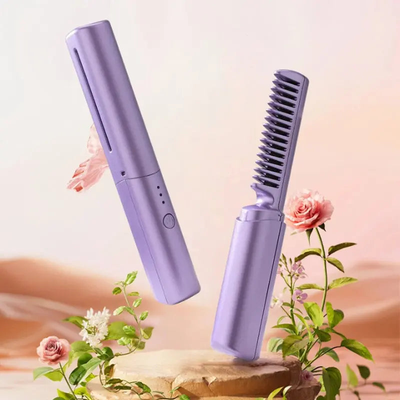 Draadloze Stijltang Borstel – Compact Styling Tool met Keramische Coating & 3 Temperatuurstanden