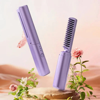 Draadloze Stijltang Borstel – Compact Styling Tool met Keramische Coating & 3 Temperatuurstanden