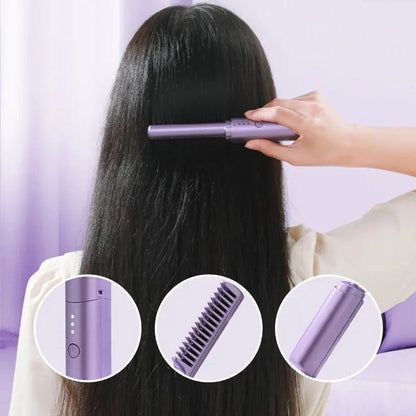Draadloze Stijltang Borstel – Compact Styling Tool met Keramische Coating & 3 Temperatuurstanden