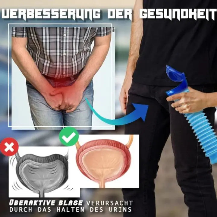 Reiseurinaal Heren BPA-vrij PP 750ml 15-33cm Blauw Auto Camping Wandelen Festival Noodurinaal Opvouwbaar Lekvrij Herbruikbaar