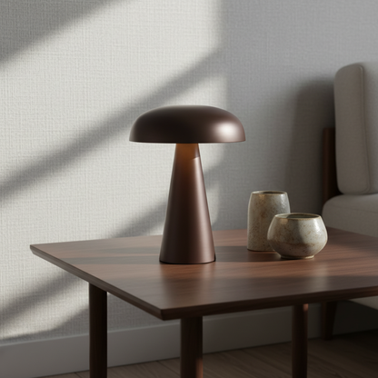 Tafellamp Paddenstoel Metaal Goud Draadloos Oplaadbaar Dimbaar 3000K Woonkamer Slaapkamer Bureaulamp Touch Sfeerverlichting