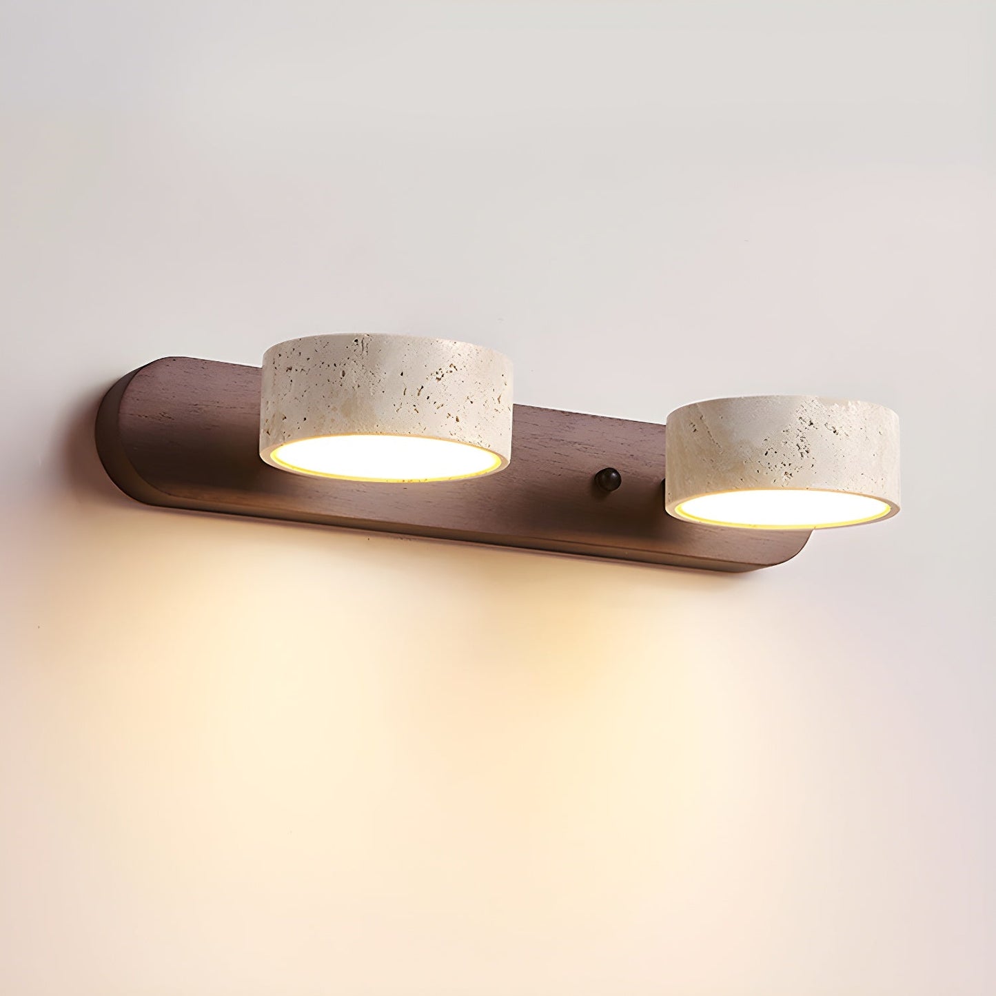 Wandlamp Travertijn Hout LED Dimbaar Woonkamer Hal Slaapkamer Dubbele Wandverlichting Modern