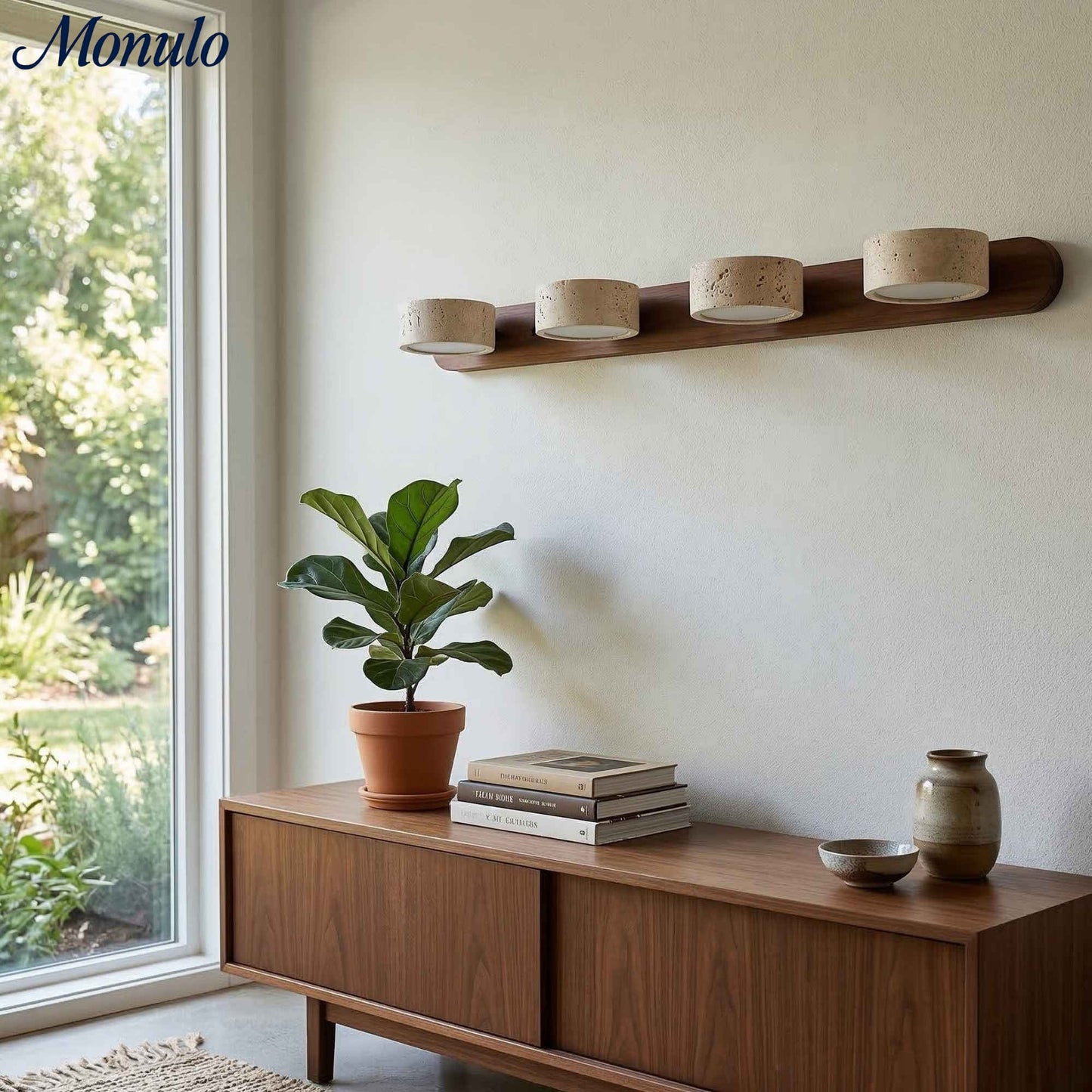 Wandlamp met meerdere lichtpunten natuursteen modern badkamerverlichting warmwit koelwit 2-3-4 lichts stenen armatuur