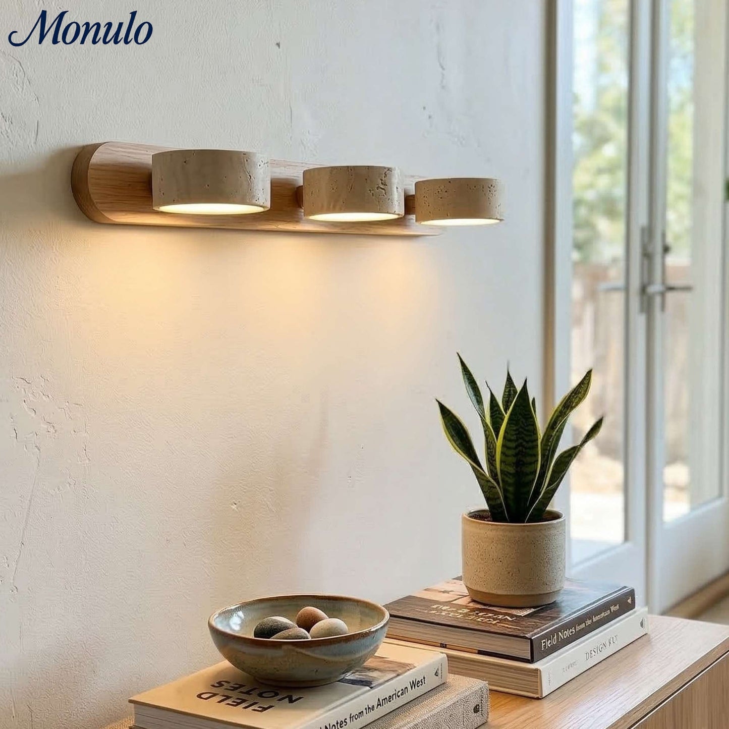Wandlamp met meerdere lichtpunten natuursteen modern badkamerverlichting warmwit koelwit 2-3-4 lichts stenen armatuur