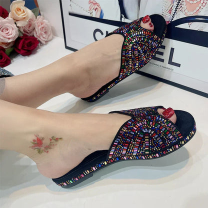 Zomer Sandalen Glimmende Juwelen Versiering - StudioMarella