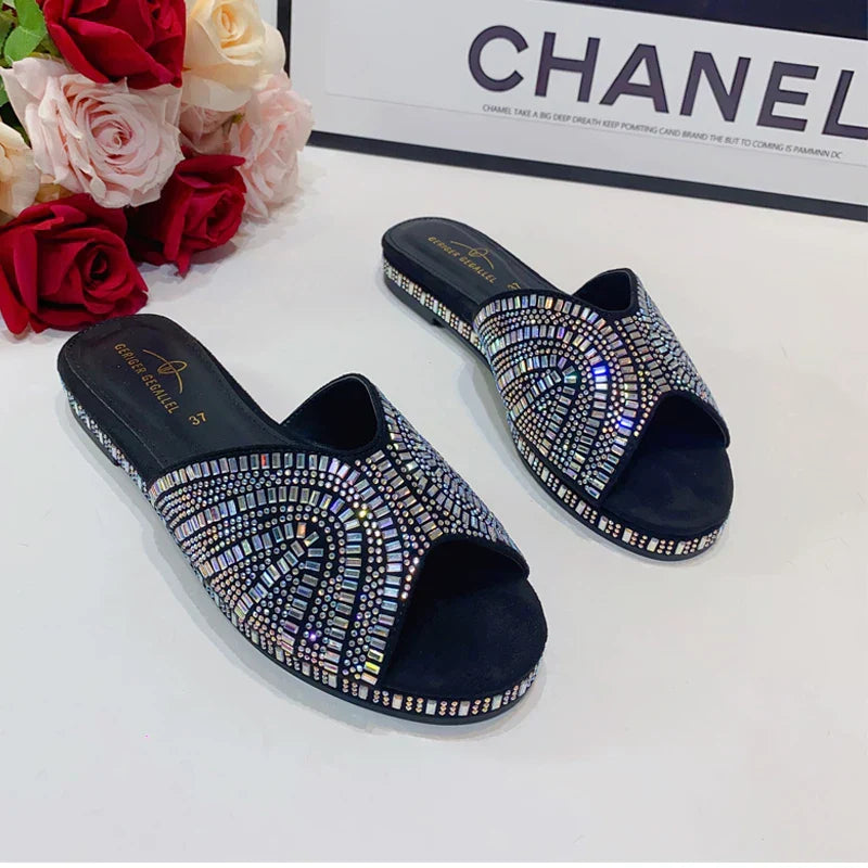 Zomer Sandalen Glimmende Juwelen Versiering